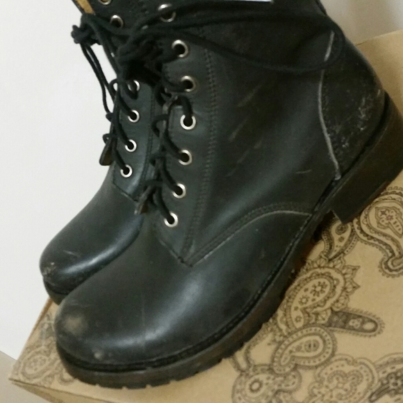 New Urban Outfitters Ecote Ranger Combat Leather b - Picture 2 of 12